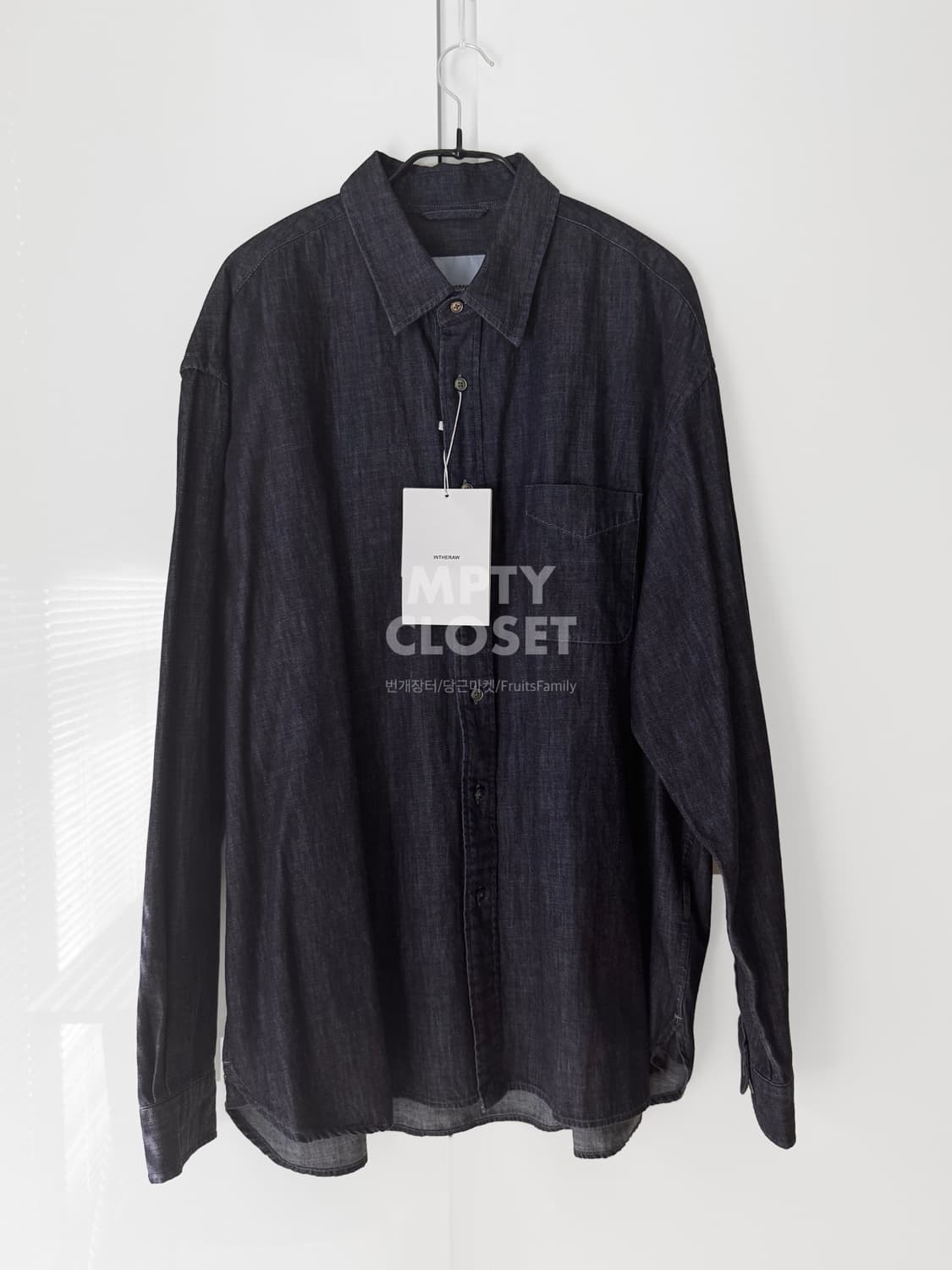 [4] Intheraw 인더로우 워시드 데님셔츠 블루블랙 상품이미지2
