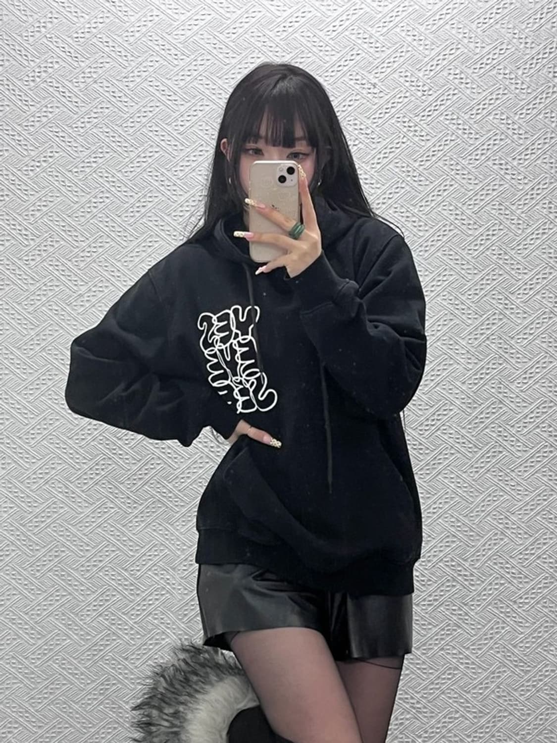 예스아이씨 스트릿 힙합 키치 버블 빅로고 후드티 S C09654 상품이미지2