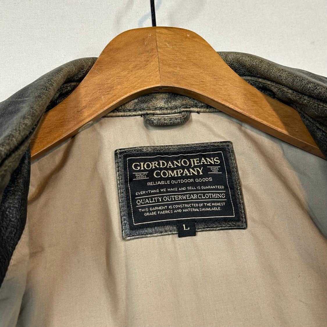 L) 지오다노 빈티지 에이징 소가죽 레더 자켓 상품이미지7