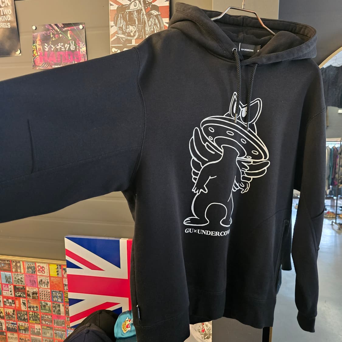 GU x 언더커버 후드티 블랙 그래픽 오버핏 콜라보 후디 상품이미지3