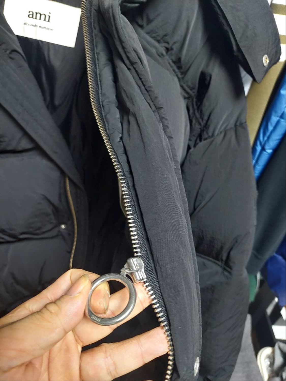 아미 블랙 팔와펜 빅하트 패딩 점퍼 L 상품이미지10