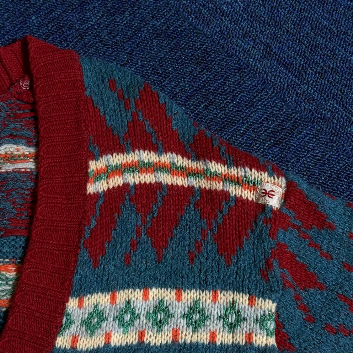 빈티지 아가일 니트 가디건 상품이미지3