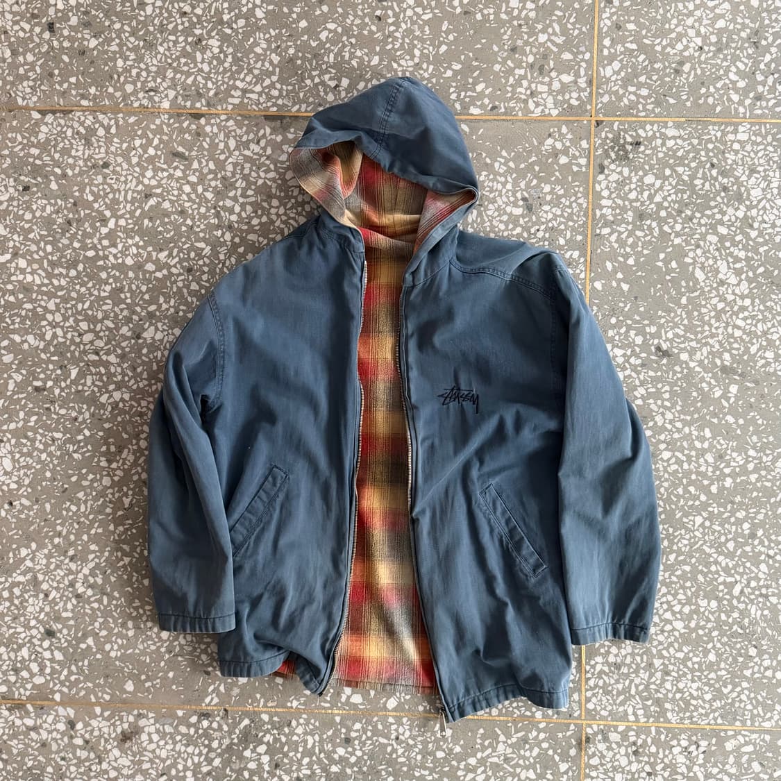 80s 스투시 리버서블 후드 집업 자켓 상품이미지1