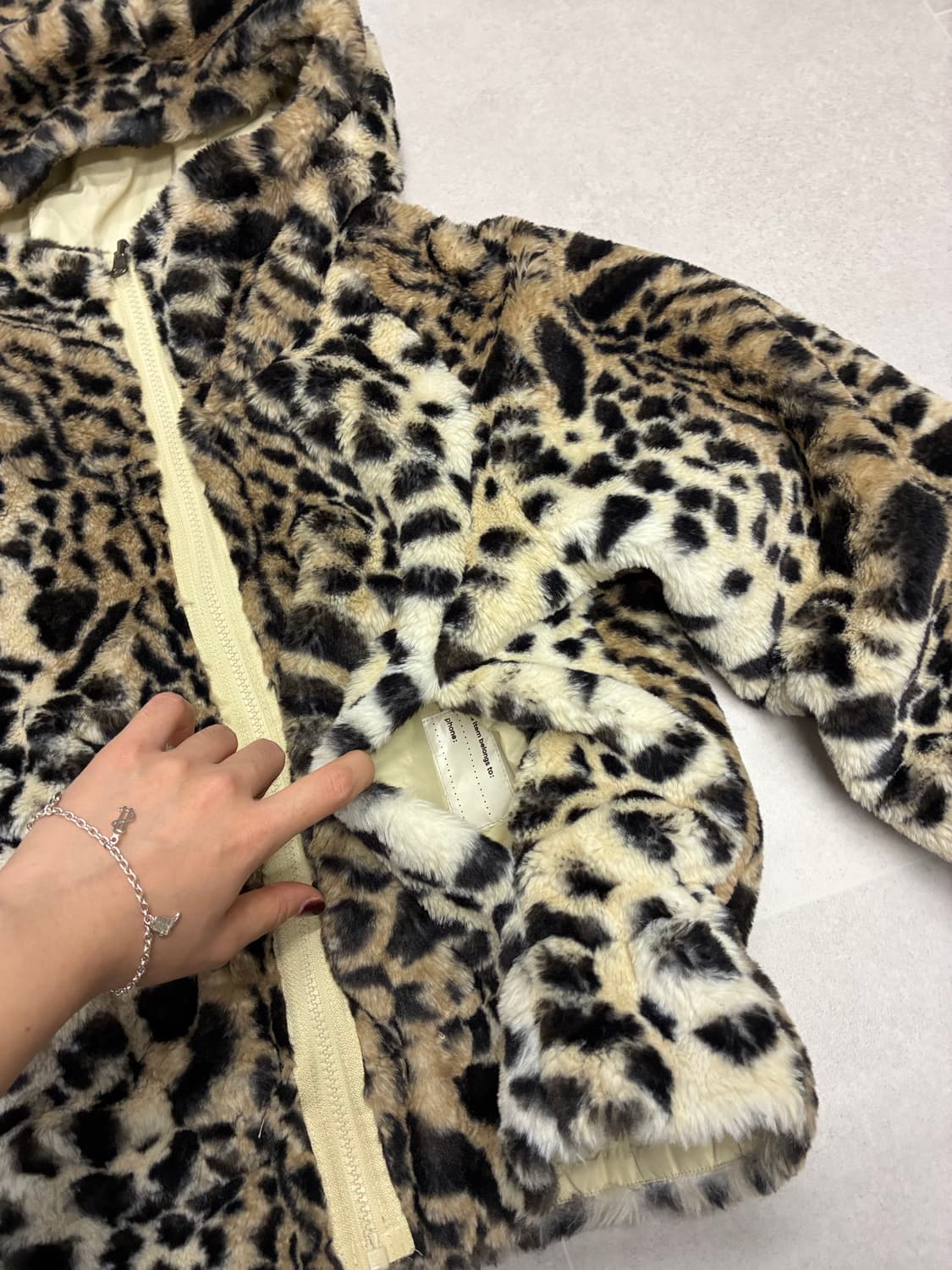 호피 퍼후드집업  상품이미지4