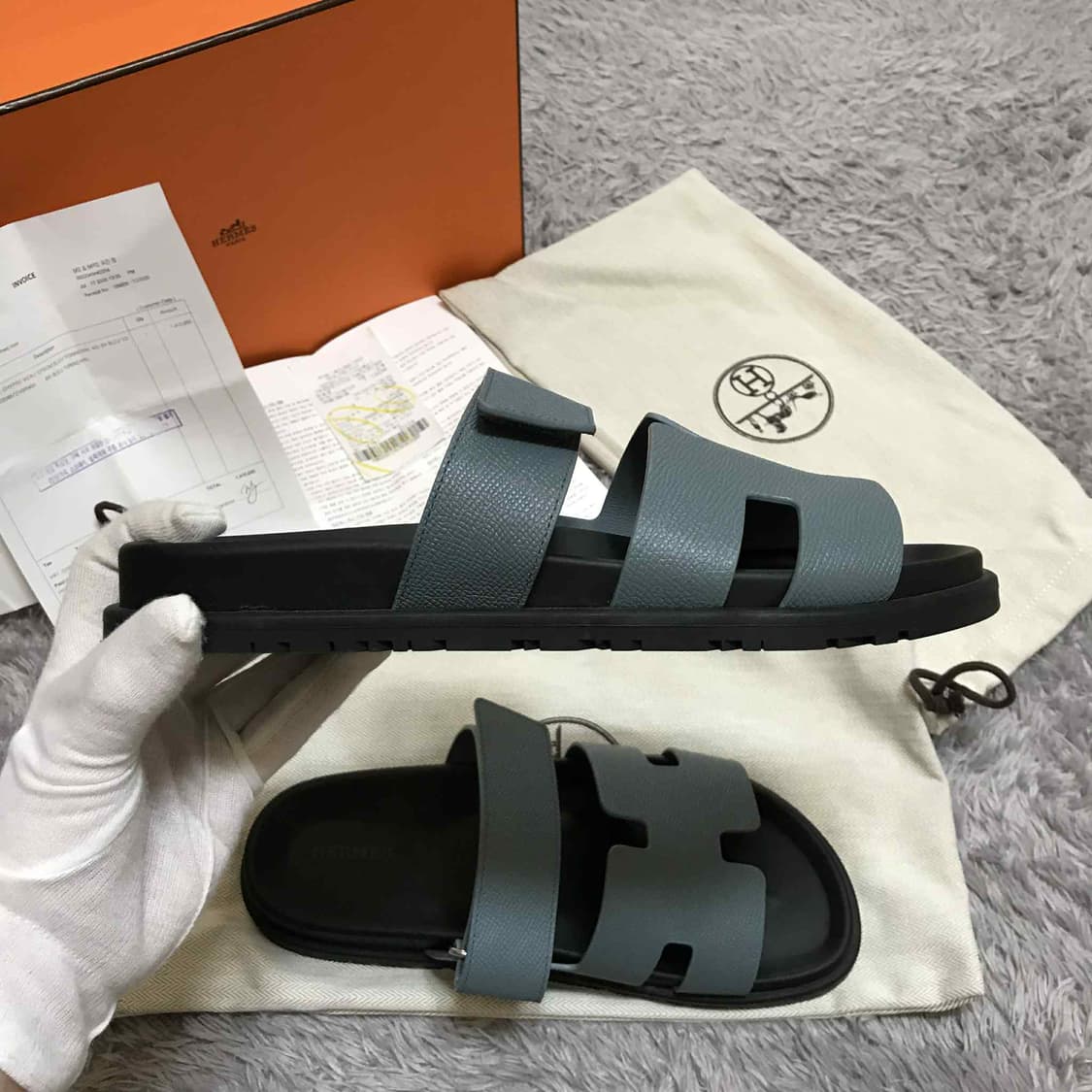 {클로젯}[40.5][풀구성+영수증+인보이스]에르메스 시프레 샌들 슬리퍼 상품이미지4