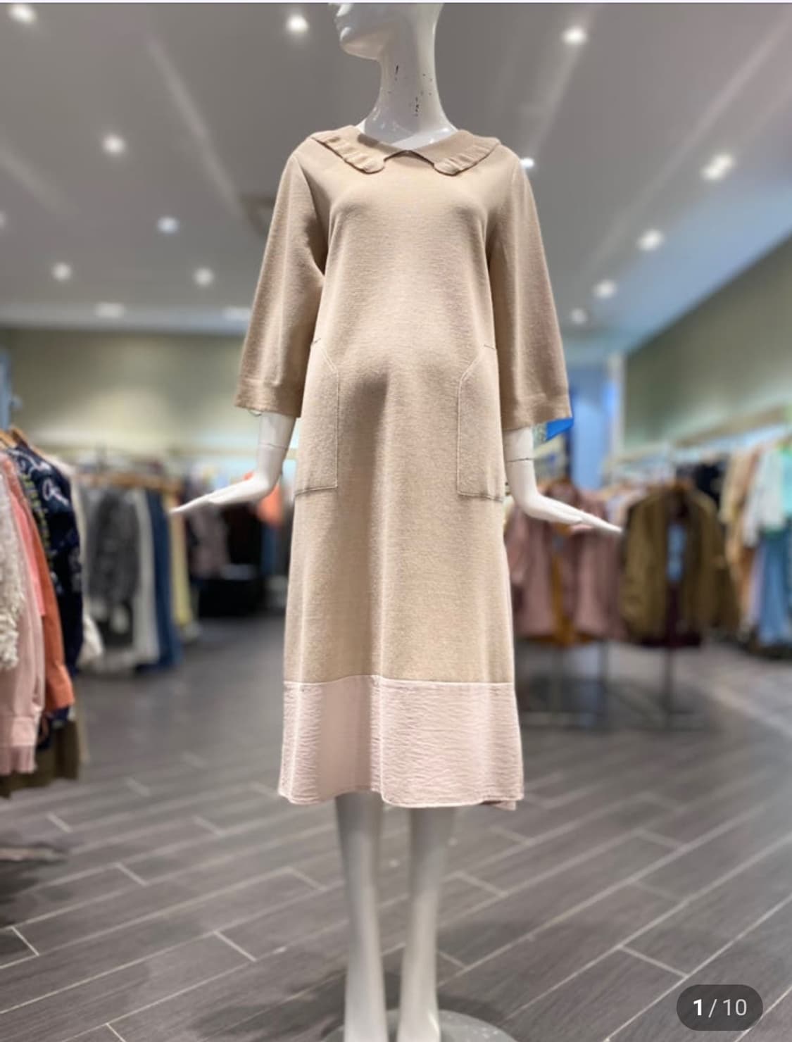 오즈세컨 O2ND  니트 배색 원피스 82-94-160사이즈 상품이미지1