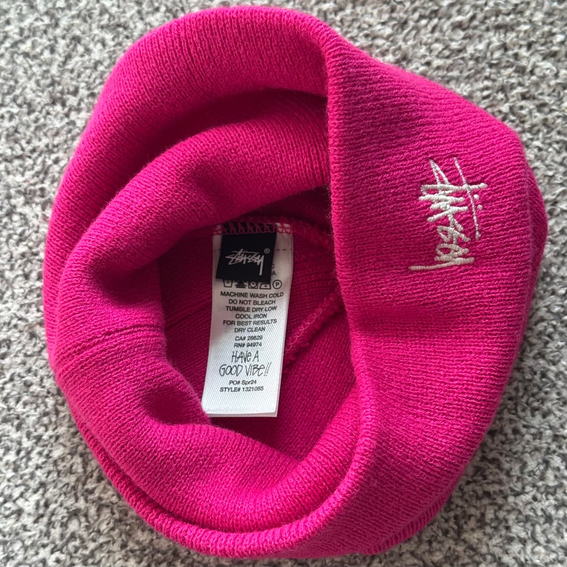 스투시 베이직 스컬캡 비니 푸시아 핑크 상품이미지3