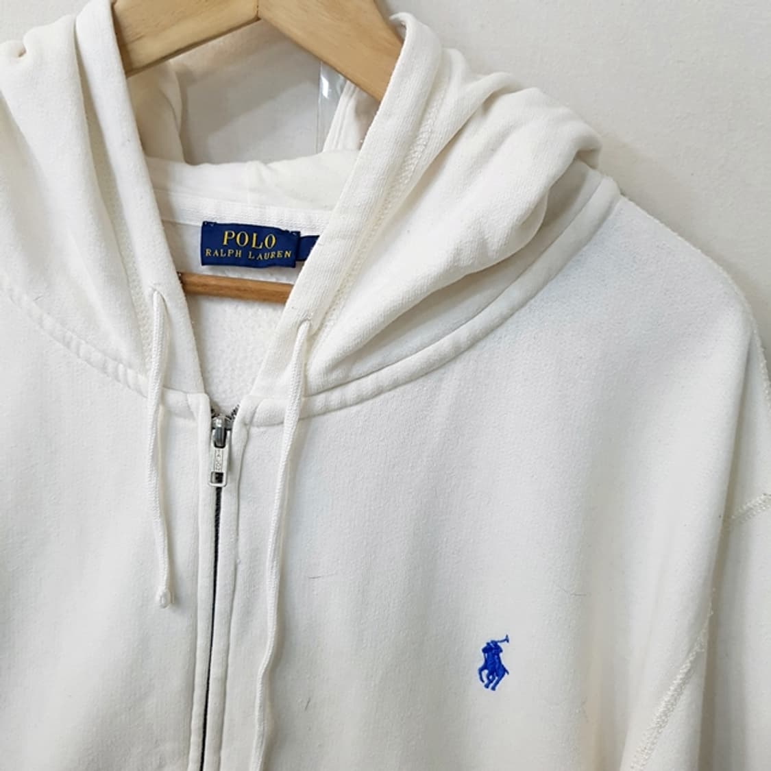 폴로 랄프로렌 기모 안감 후드 점퍼 화이트 상품이미지2