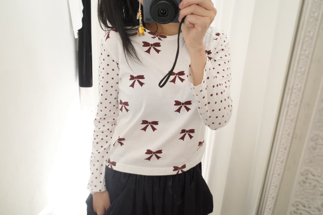 Ribbon & dot long sleeve 상품이미지1