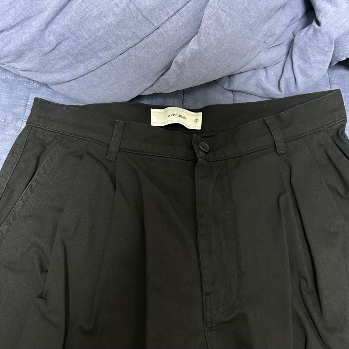 (3)웨이비니스 어시메트리 지퍼 디테일 버뮤다 팬츠 블랙 상품이미지3