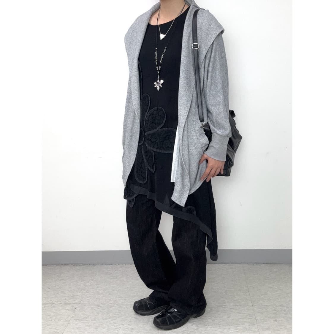 빈티지 그레이 후드 가디건 상품이미지3