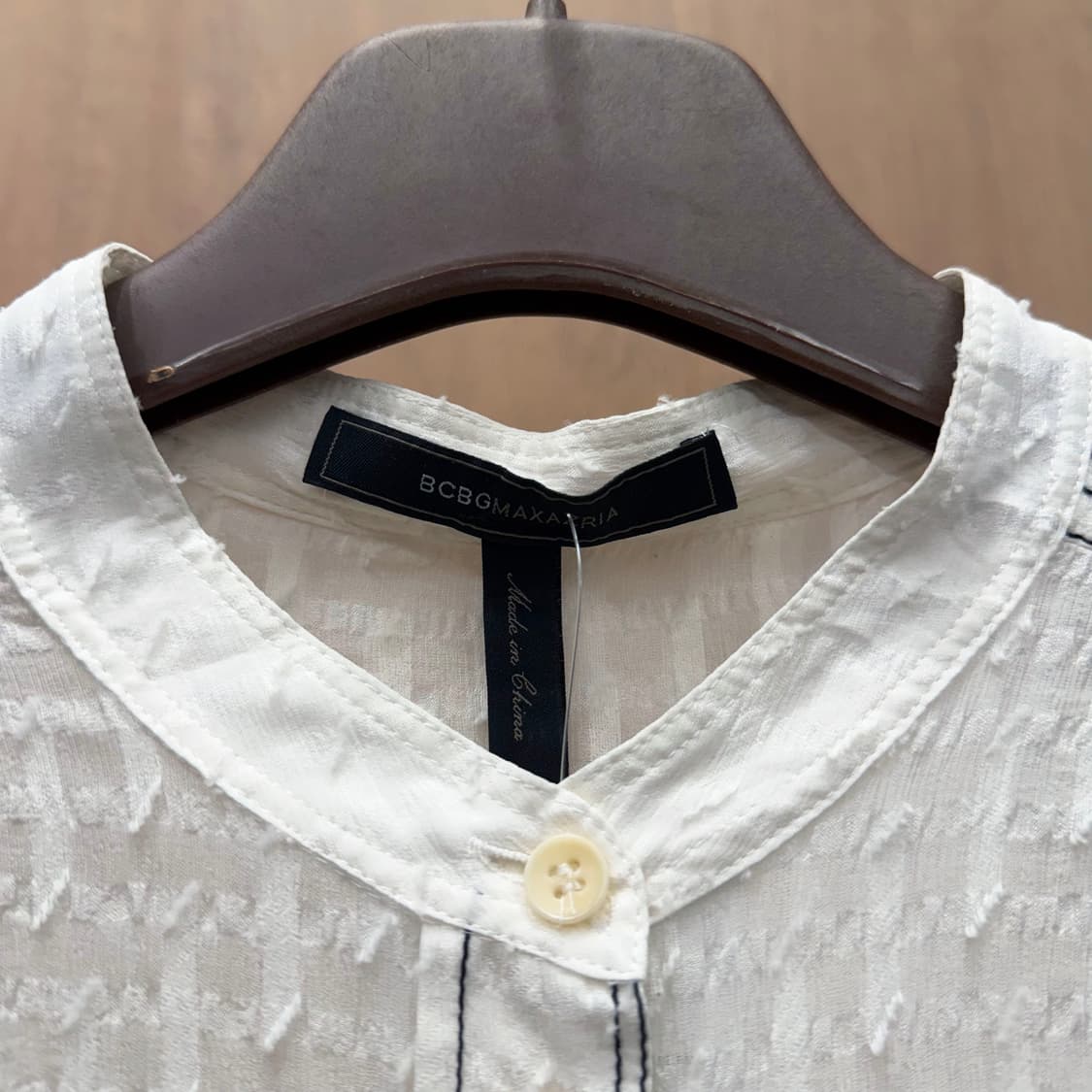 비씨비지 막스아즈리아 셔츠 시스루 숄더 스트라이프 스티치 디테일 화이트 상품이미지6