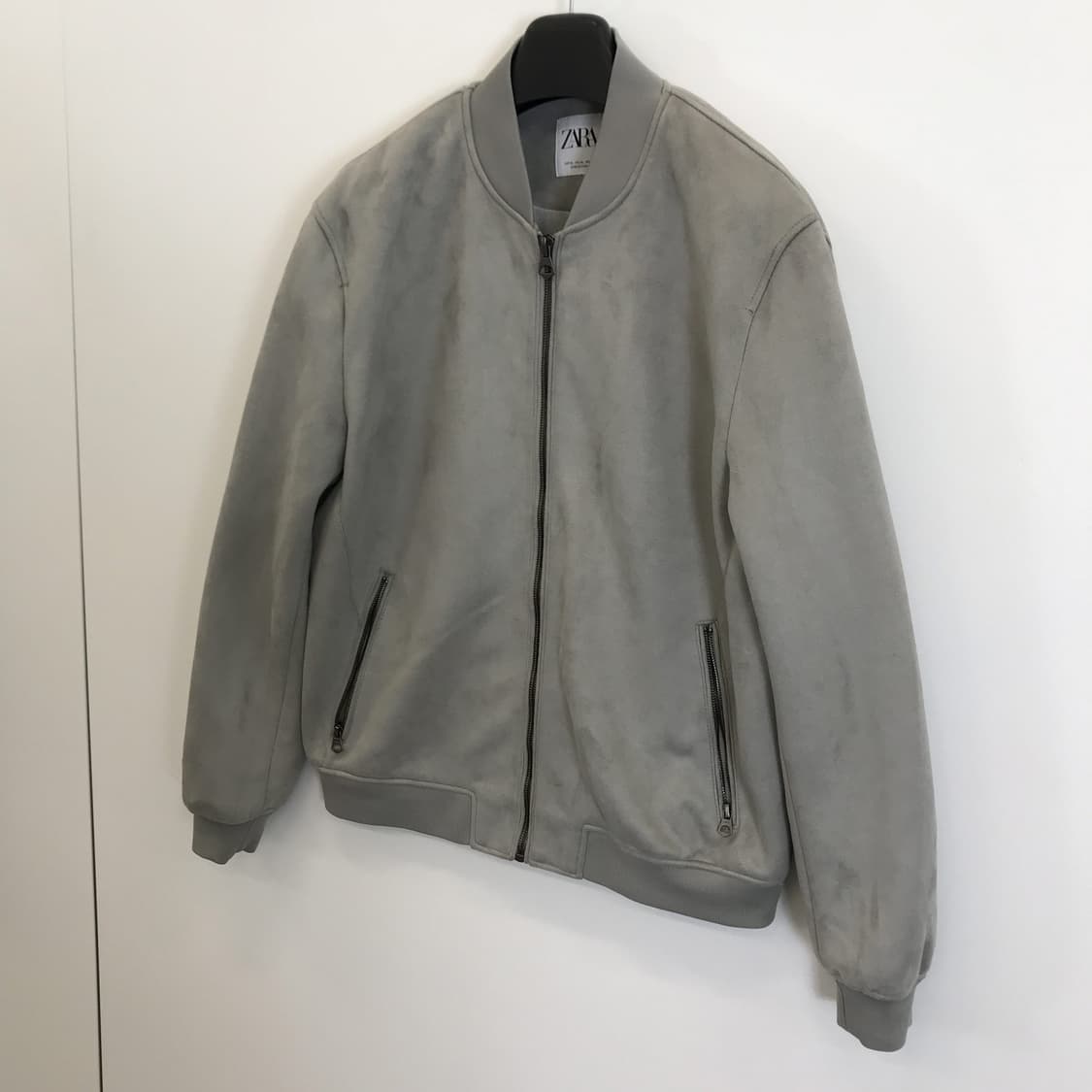 자라 그레이 스웨이드레더 블루종 [XL] 상품이미지2