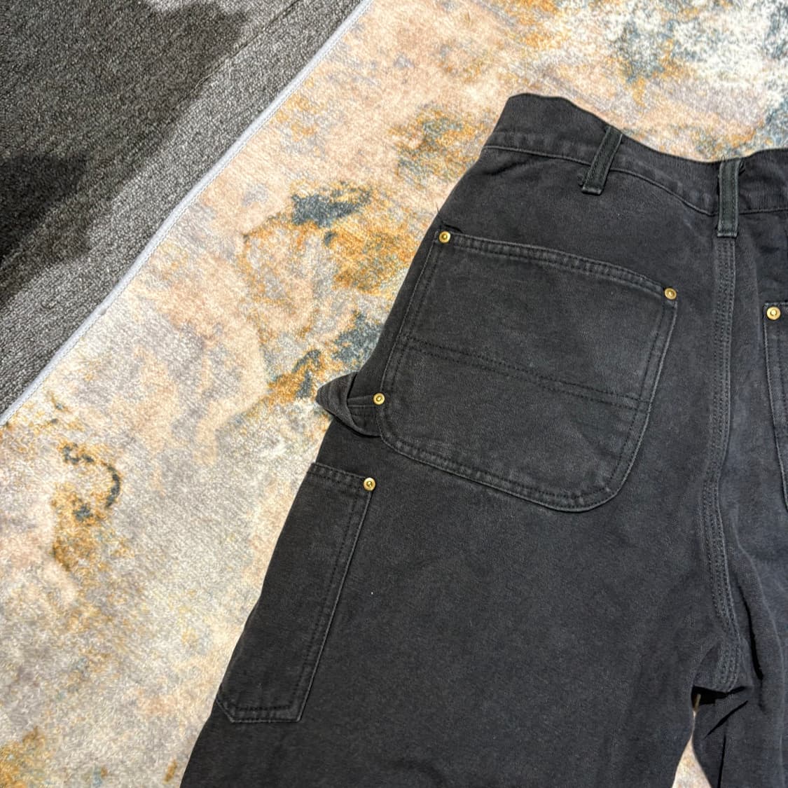 칼하트 더블니 빈티지 B01-BLK 데님 워크팬츠 상품이미지4
