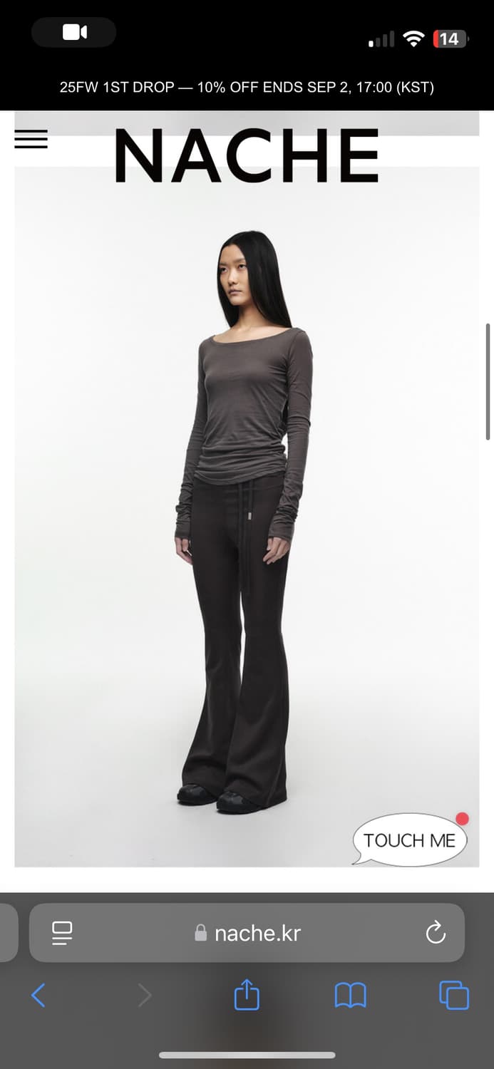 나체 BACK HOLE LONG SLEEVE CHARCOAL 상품이미지3