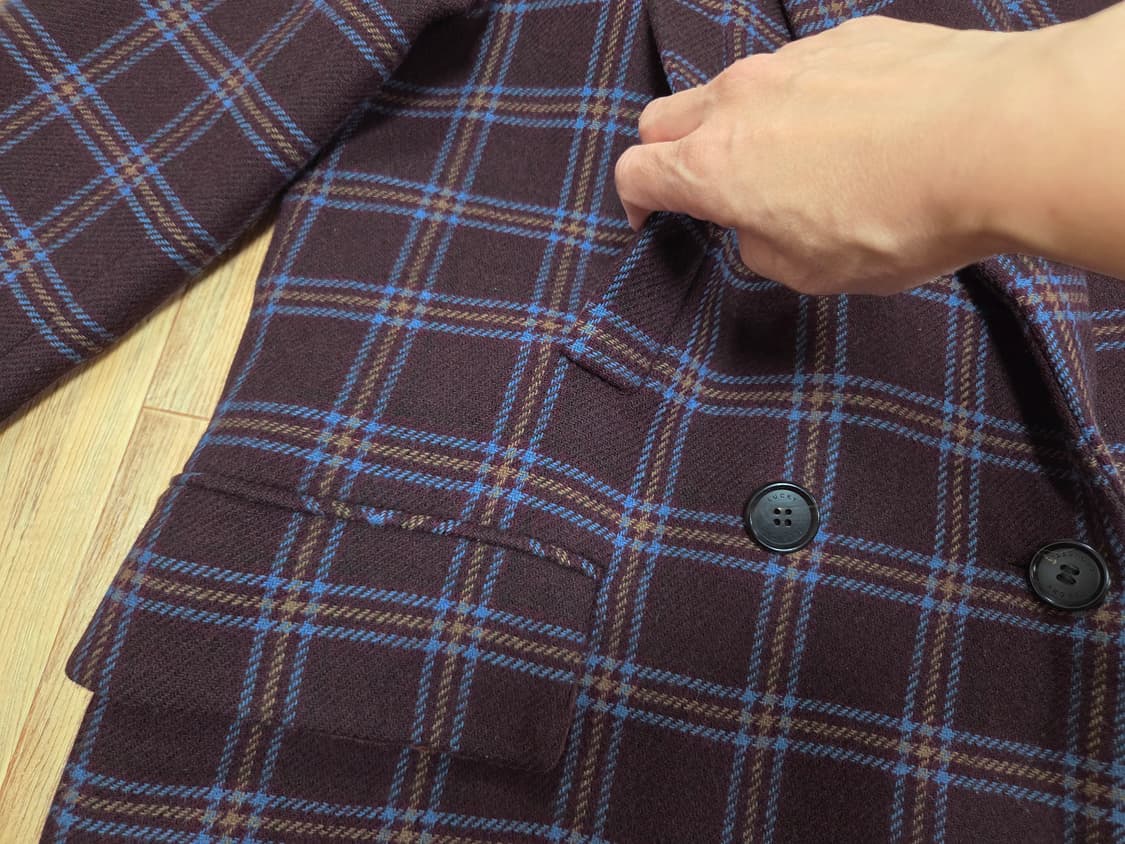 럭키슈에뜨(LUCKY CHOUETTE) 오버사이즈 체크코트 프리사이즈 상품이미지6