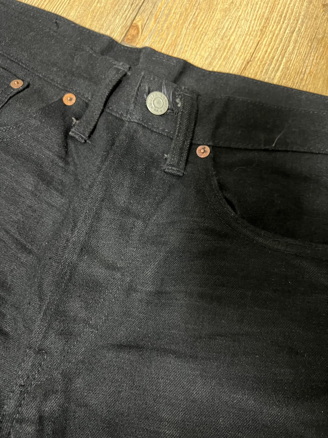 택포42) RRL 더블알엘 빈티지 파이브 포켓 블랙 온 블랙 30x30 상품이미지7