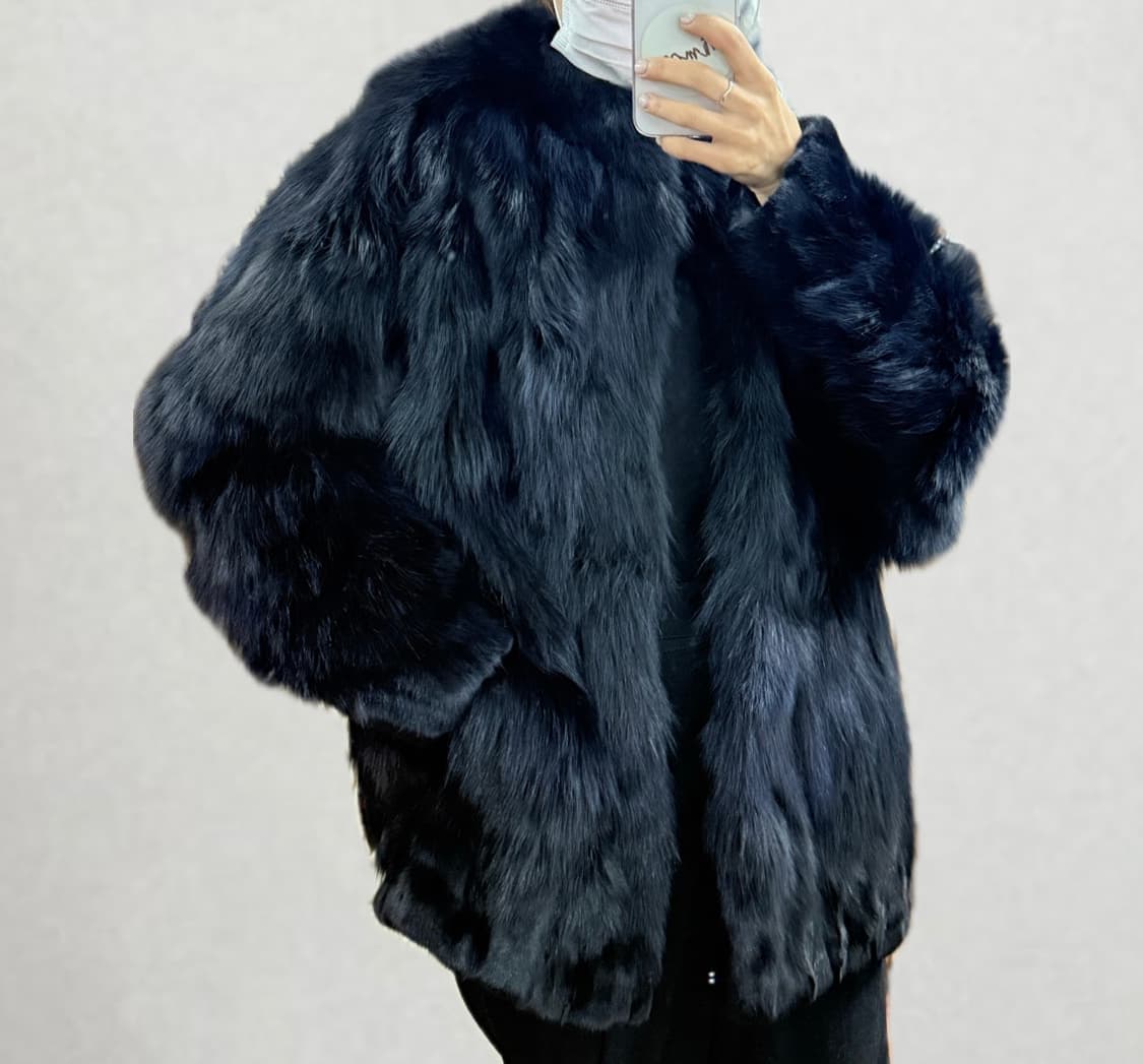 SAGA Fox fur jacket (navy) 상품이미지3