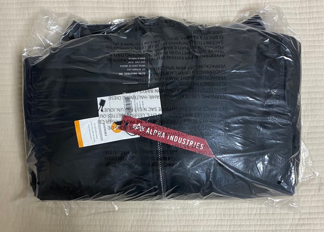 (새상품) 알파 인더스트리 ma-1 플라이트 자켓 블랙 건메탈 라이닝 m 상품이미지4