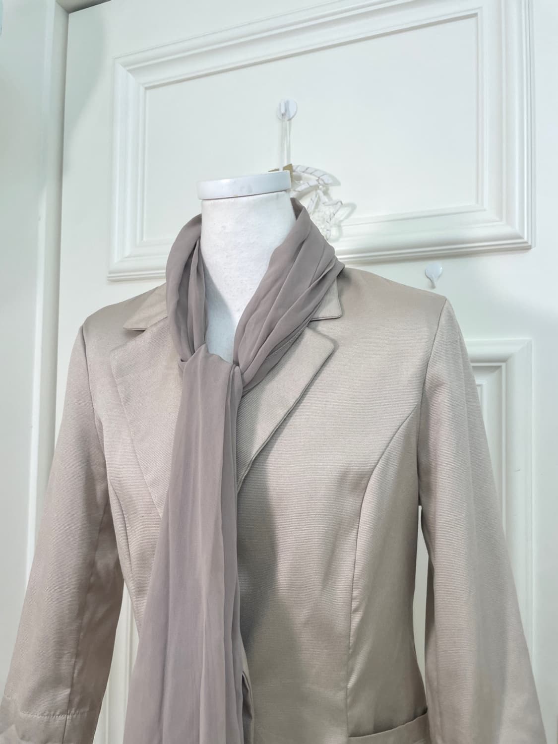 beigegray chiffon crease scarf 상품이미지4