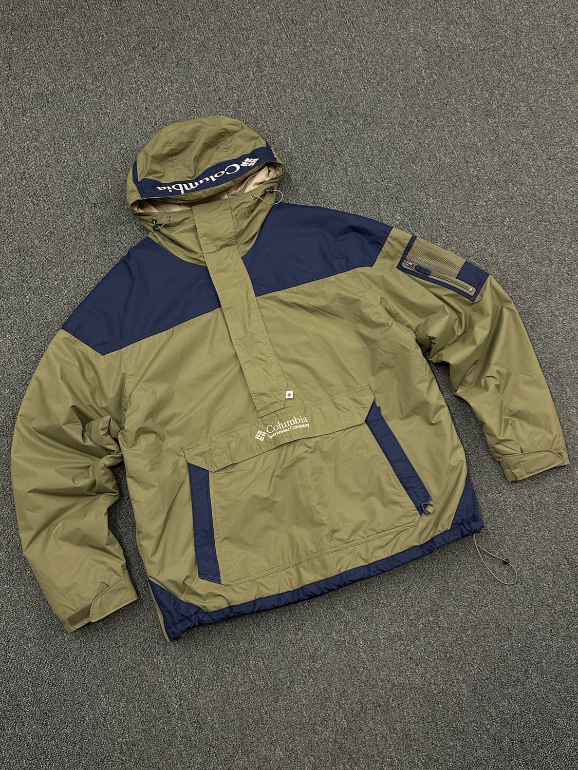 XL)콜롬비아 고프코어 배색 하프집업 패딩 바람막이 상품이미지4