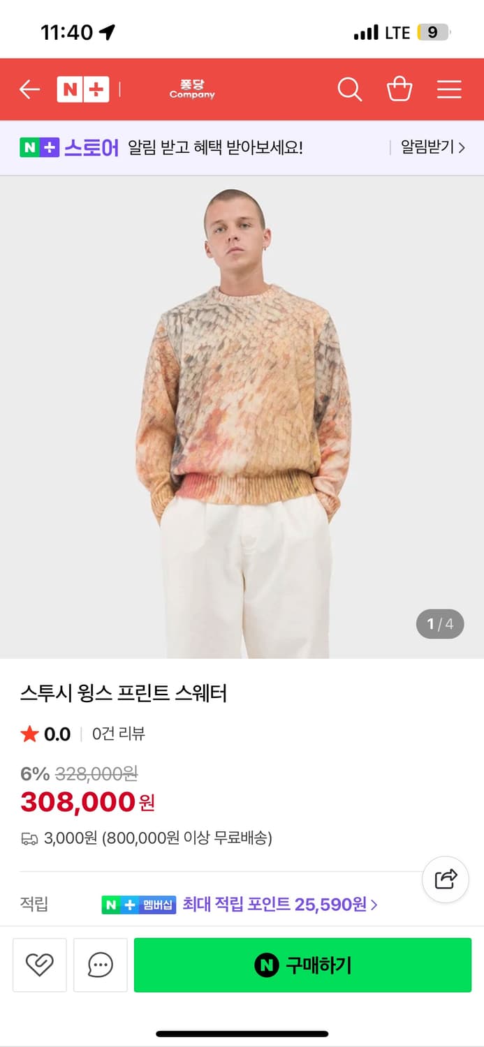 Stussy 스투시 윙스 프린트 니트 상품이미지1