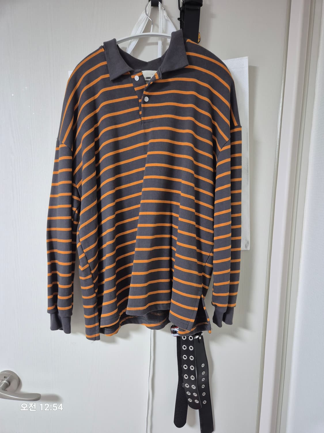 여성 스트라프 긴팔 카라티 상품이미지1