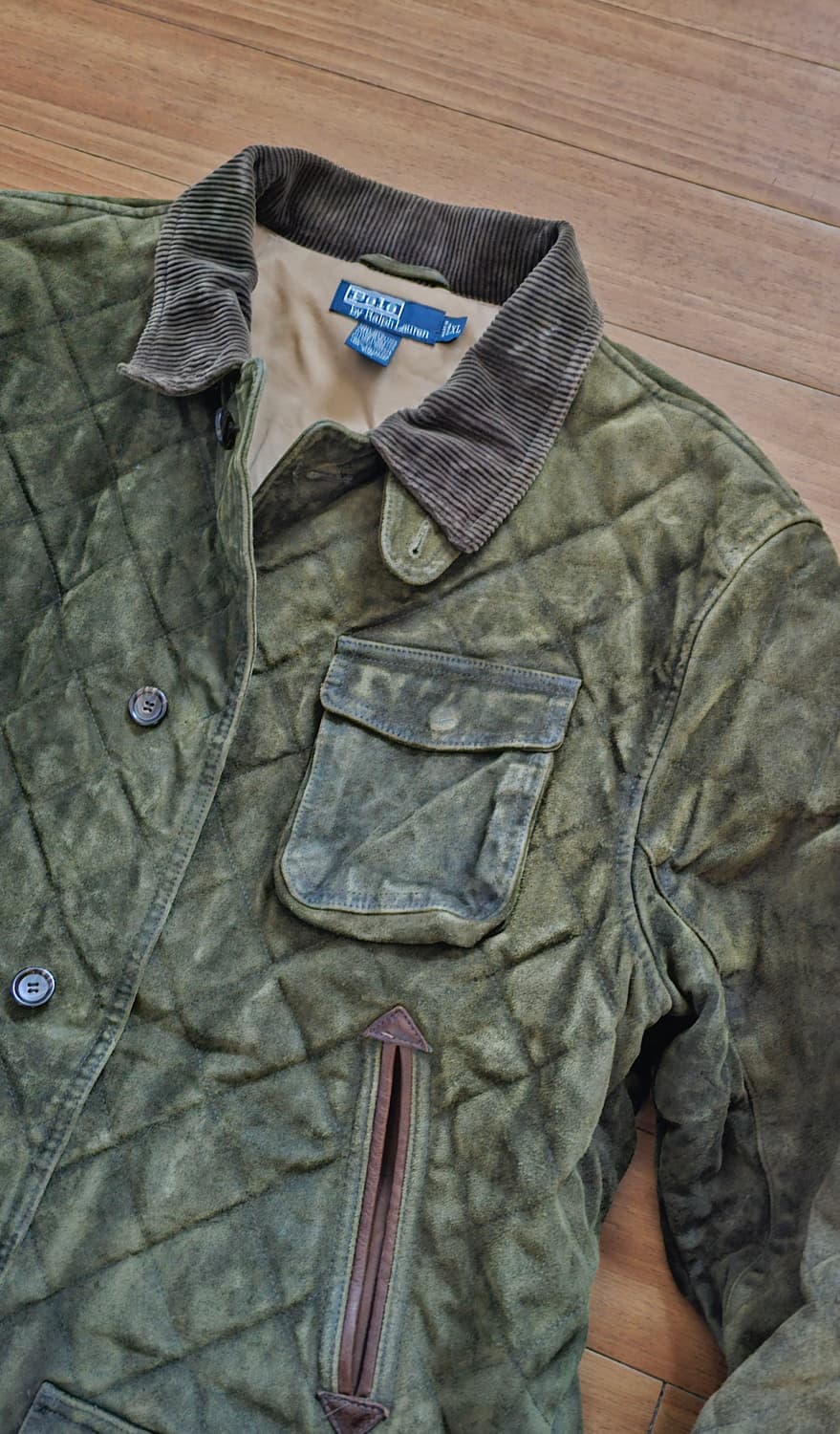 폴로 랄프로렌 오일 왁스 퀼팅 가죽 모호크 XL 사이즈  상품이미지2