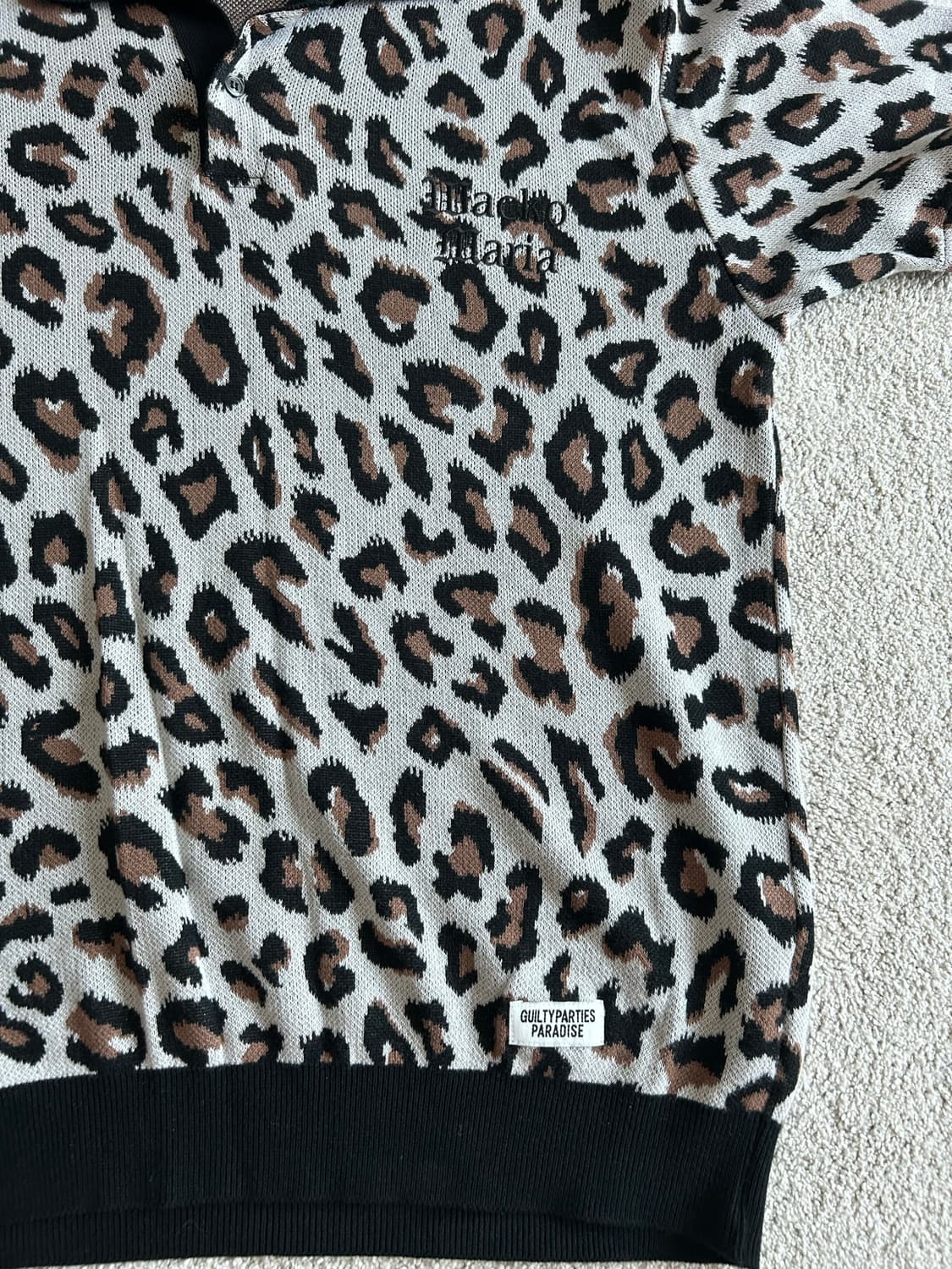 Wacko maria leopard knit polo 상품이미지4
