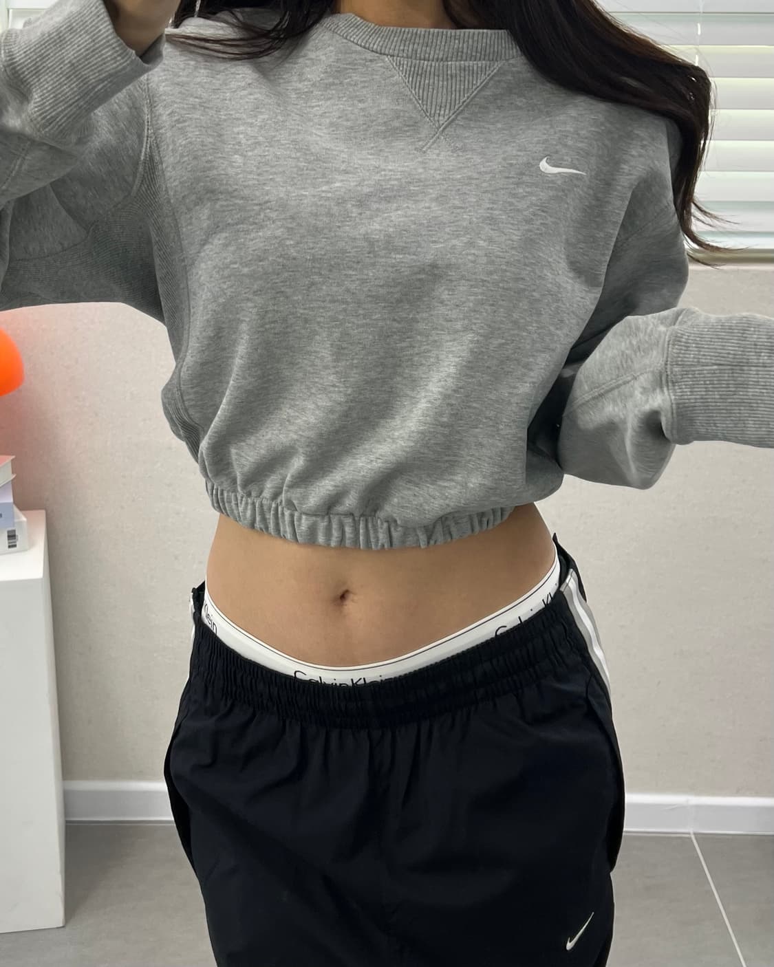 (WOMEN)나이키 크롭 맨투맨-M1739 상품이미지2