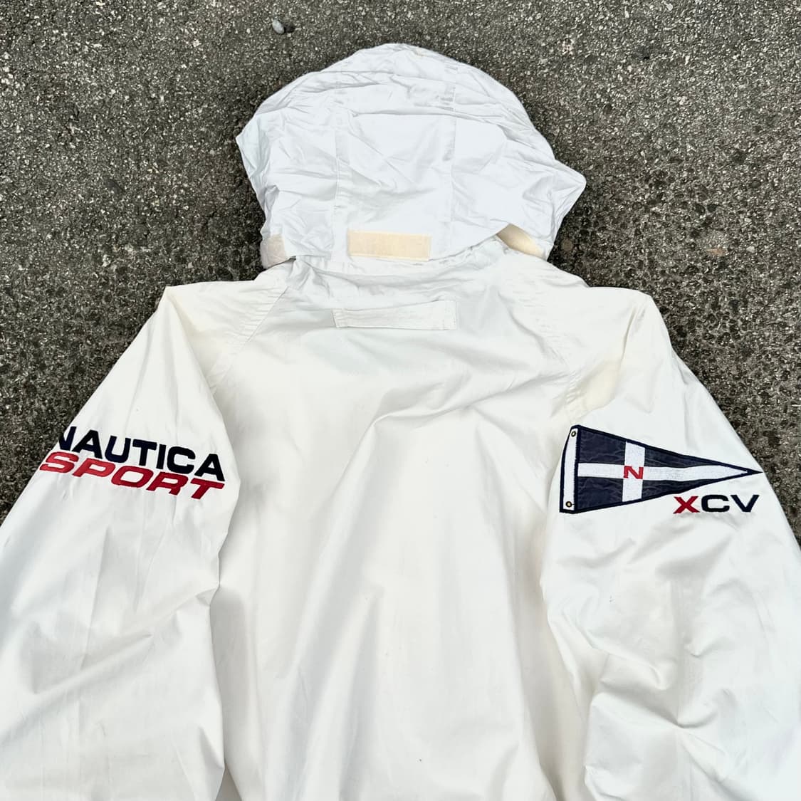90s 노티카 화이트 올드스쿨 자수 레이싱 자켓 바람막이 트랙자켓 L 상품이미지5