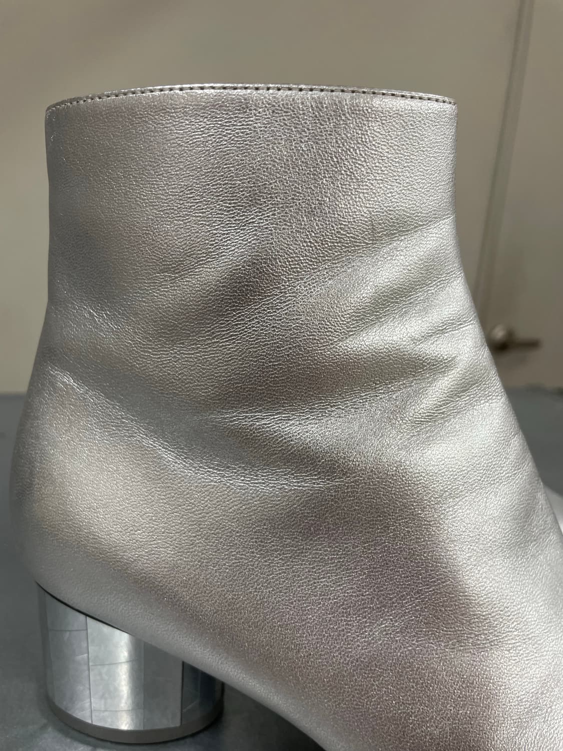 페레가모 미러 힐 가죽 앵클 부츠 5.5 상품이미지8