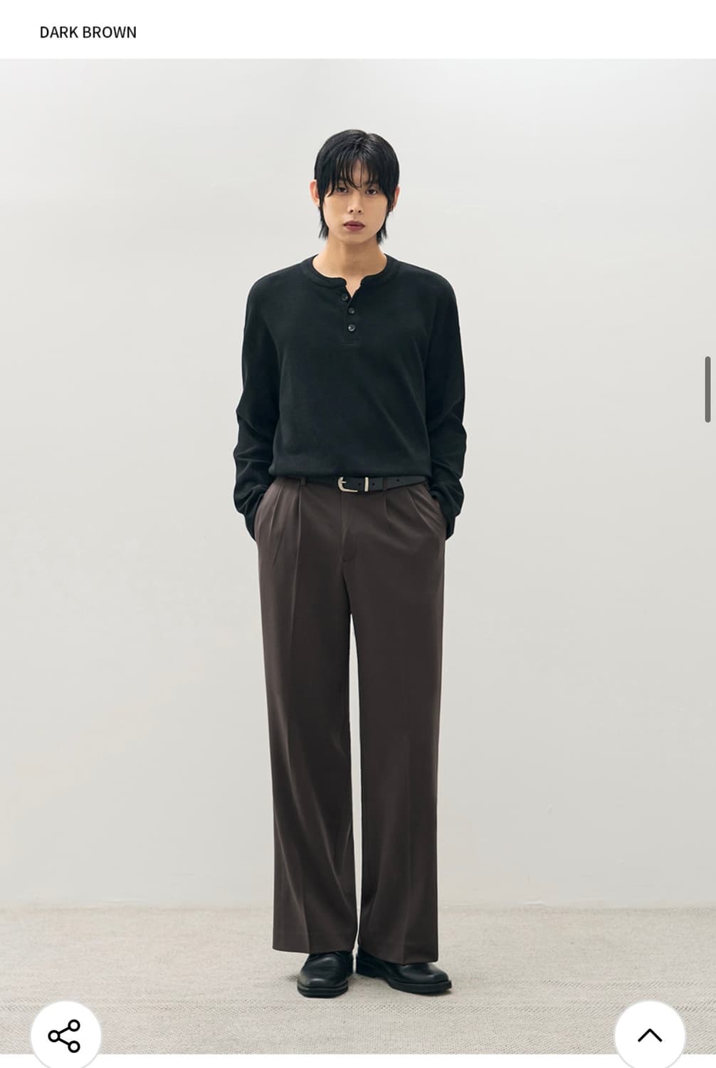 (M) 드로우핏 투턱 밴딩 와이드 슬랙스 [DARK BROWN] 판매 상품이미지3
