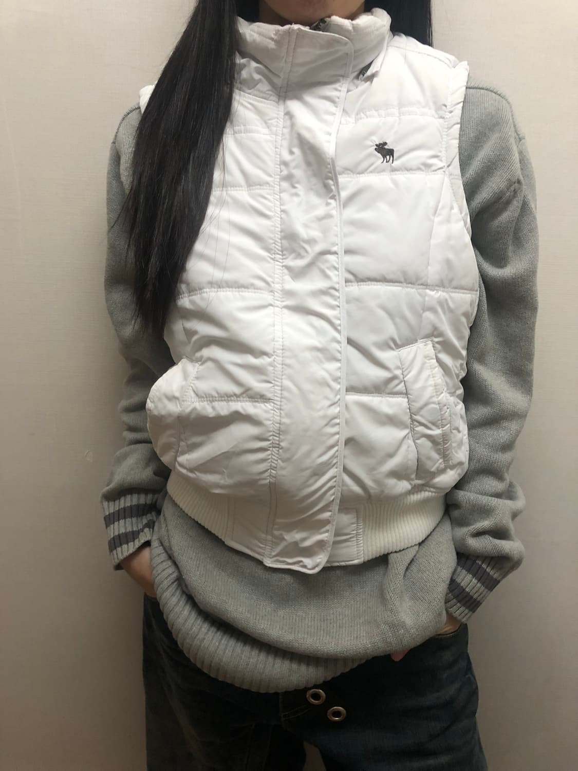 빈티지 아베크롬비 화이트 패딩 베스트 상품이미지6