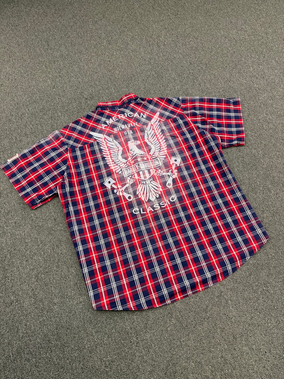 2XL)할리데이비슨 빈티지 체크 반팔 셔츠 상품이미지5