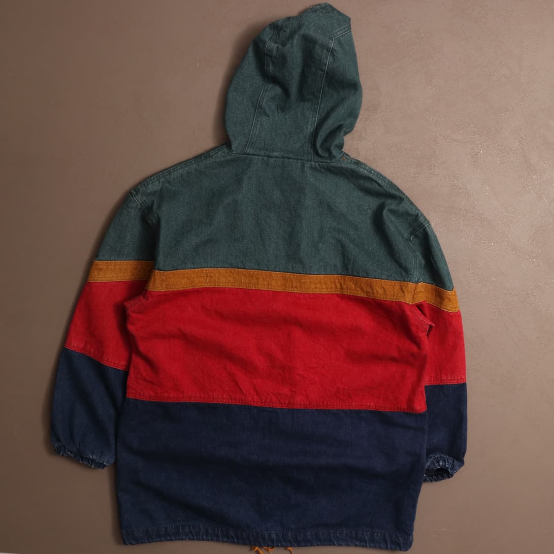 90's 일본빈티지 헤비코튼 컬러블록 후드자켓 A1418 상품이미지6