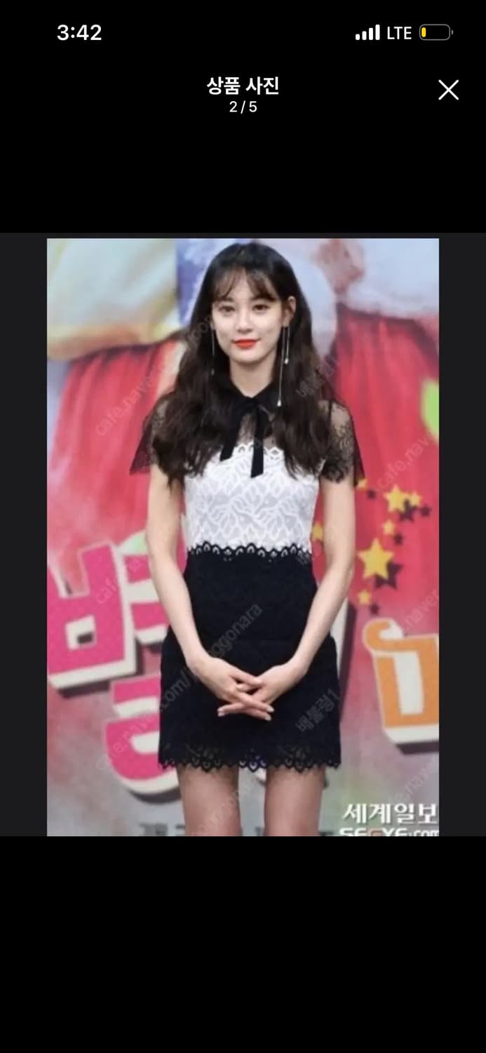 SANDRO SANDRO 산드로 로젠 레이스 투톤 드레스 웨딩스냅 2부  상품이미지2