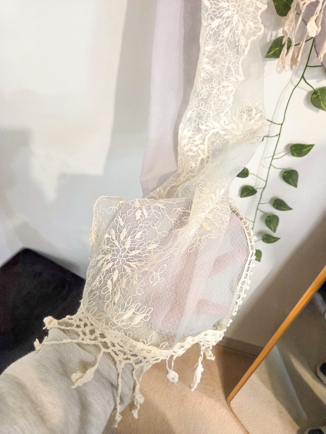 여리여리 레이스 패치워크 머플러 상품이미지6