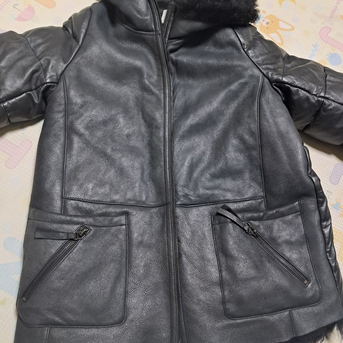 KUHO 구호 가죽 리얼 양털퍼 패딩 무스탕 55~날씬66 상품이미지6