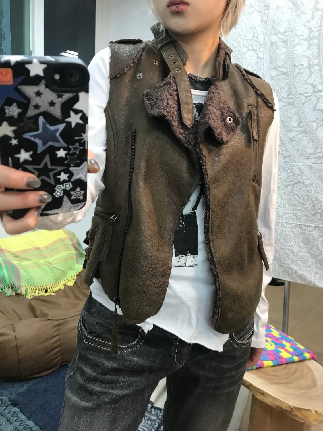 Papaya 양털 스웨이드 베스트 자켓  상품이미지2