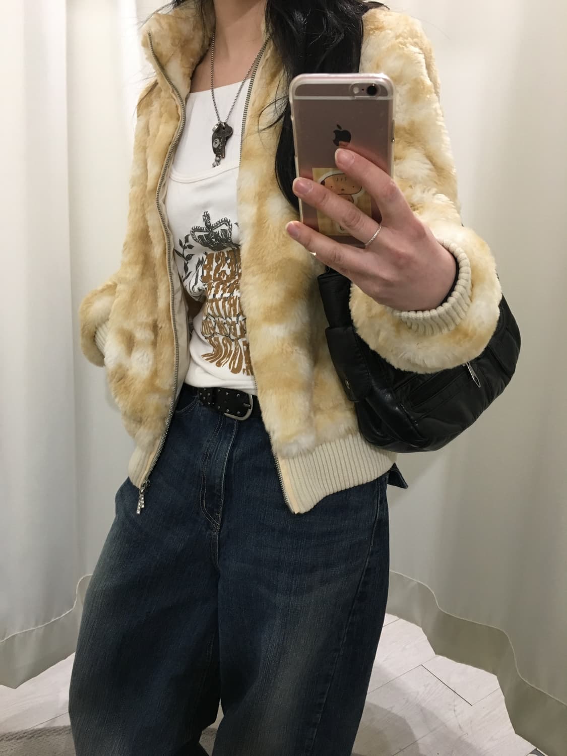 sky bomber two way fur zip-up 상품이미지5