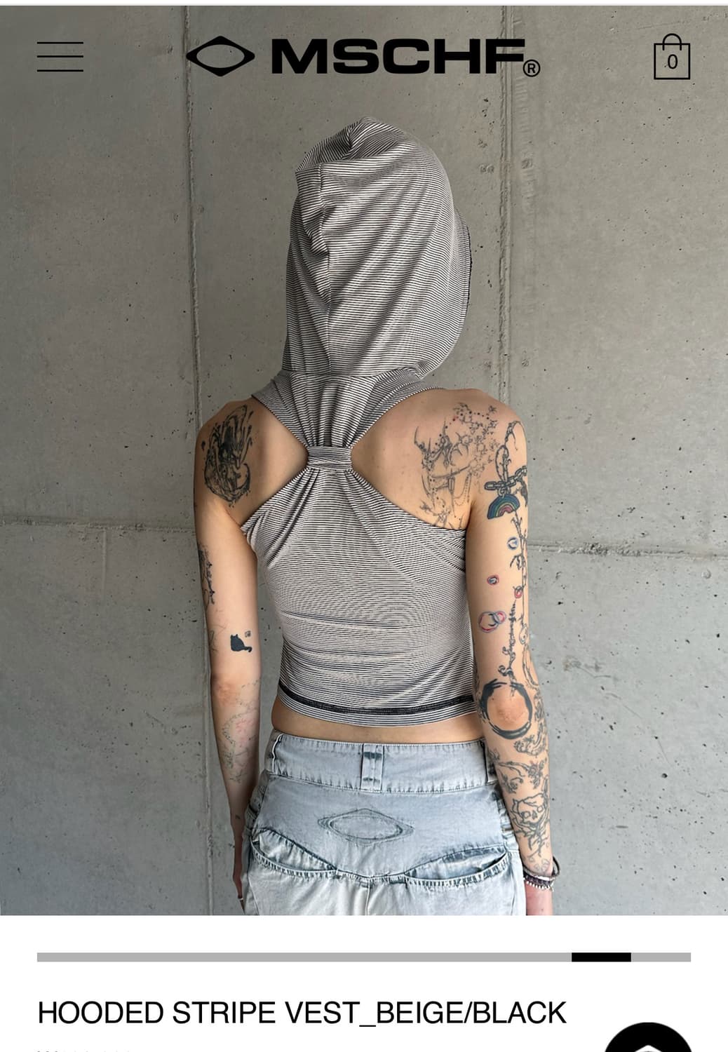 HOODED STRIPE VEST_BEIGE/BLACK 상품이미지4