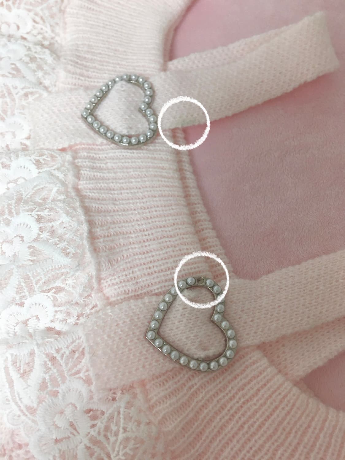 히메갸루 레이스 하트 오프숄더 니트 리즈리사 트랄라라 디어리 잉그니 상품이미지5