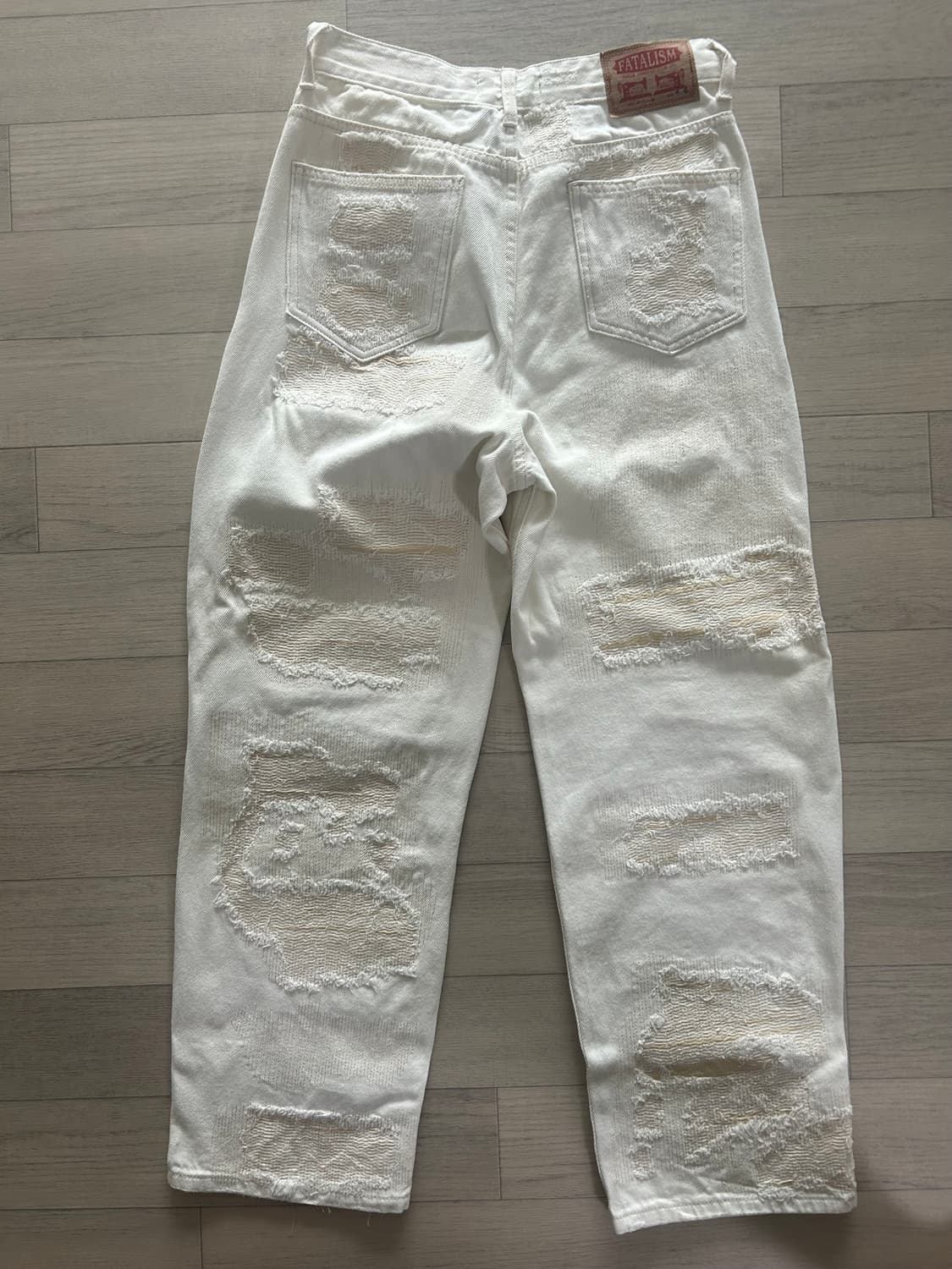 페이탈리즘 #0354 Destroyed stitch pants White 상품이미지2