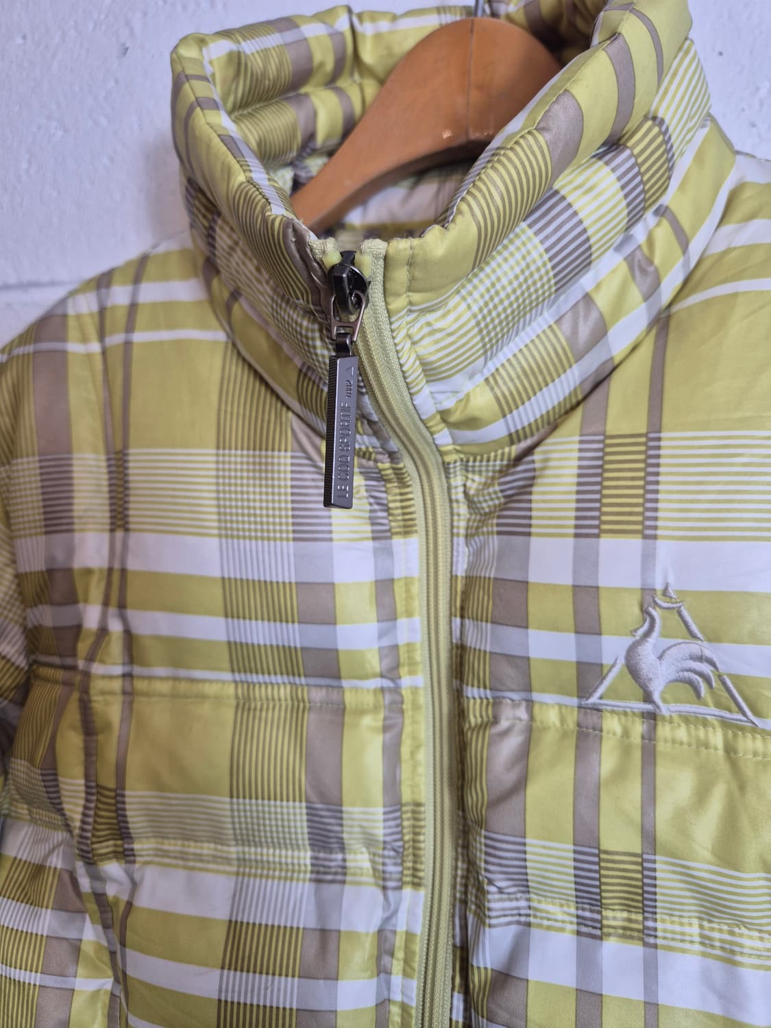 95)르꼬끄 옐로우 체크  덕다운 패딩 점퍼 상품이미지2