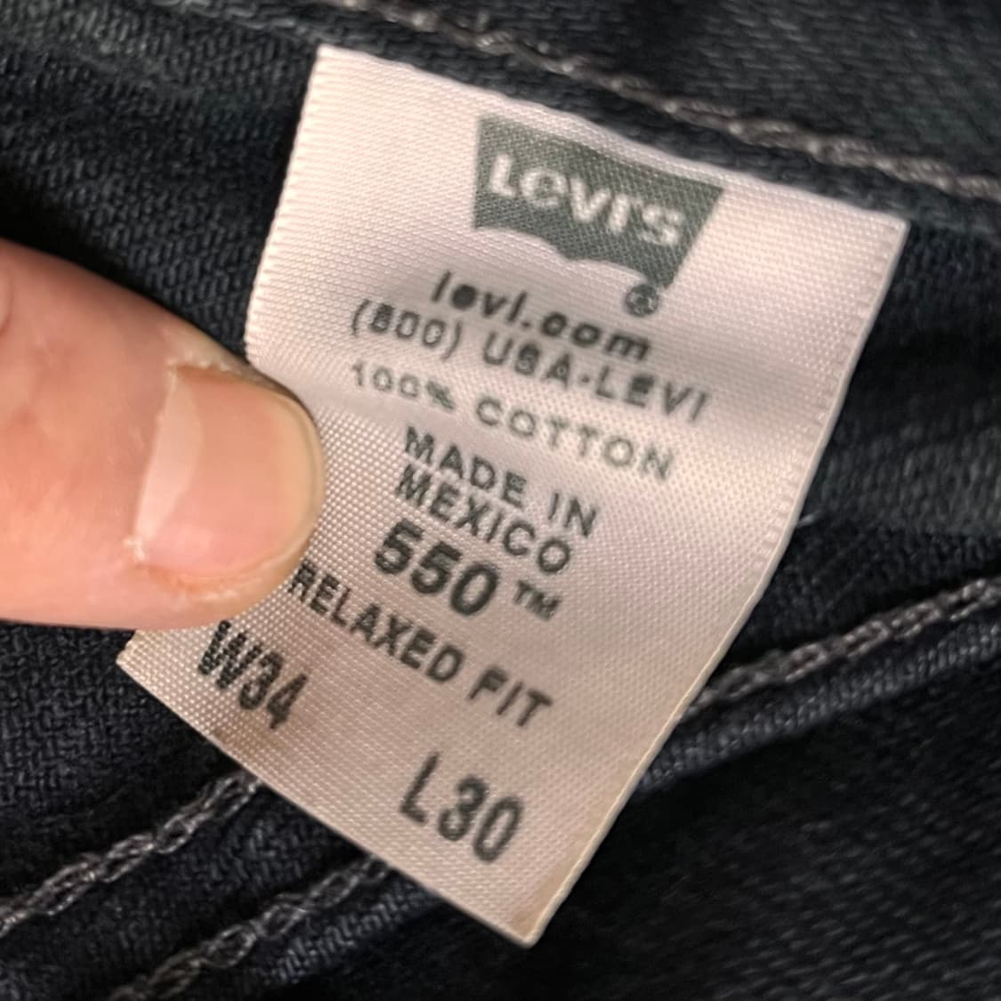 리바이스 550 블랙진 데님팬츠 W34 L30 상품이미지5