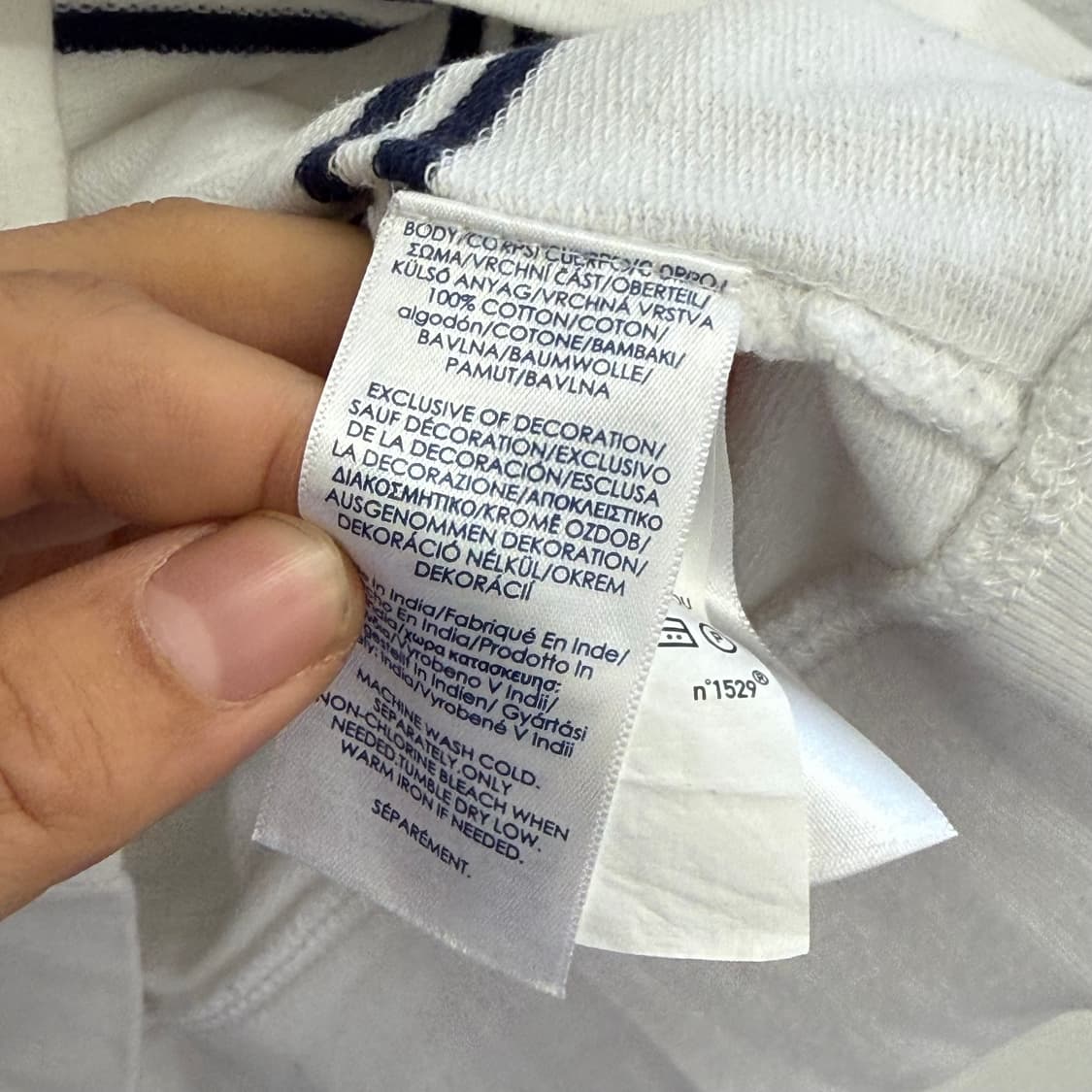 CHAPS 폴로 챕스 화이트 스트라이프 후드티 m 상품이미지3