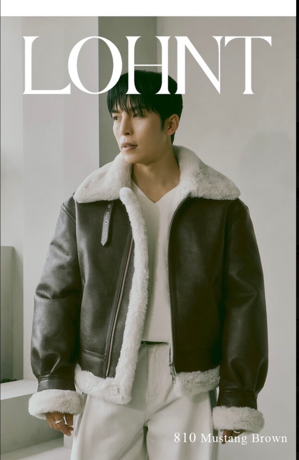 (XL) 론트 깡스타일리스트 810 비건 레더 무스탕 브라운 아이보리 상품이미지4