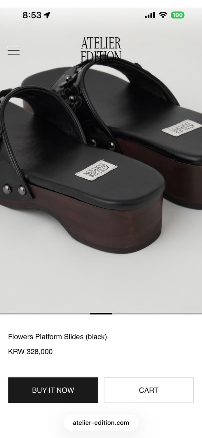 아뜰리에 에디션 Flowers Platform Slides (black) 상품이미지4