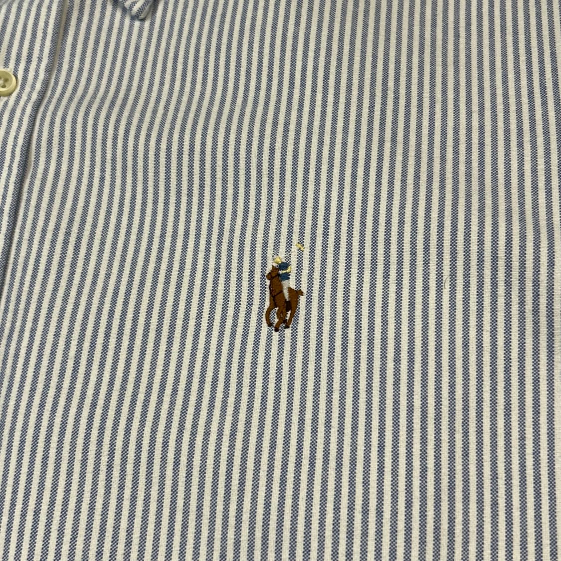 XL) 폴로 랄프로렌 클래식핏 하늘색 스트라이프 옥스포드 셔츠 상품이미지3